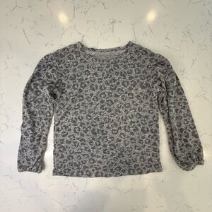 Cat & Jack Gray Leopard Print Kids Blouse